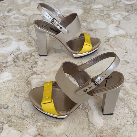 Lanvin Platform Heeled Leather Sandals Made in Italy - Picture 7 of 16